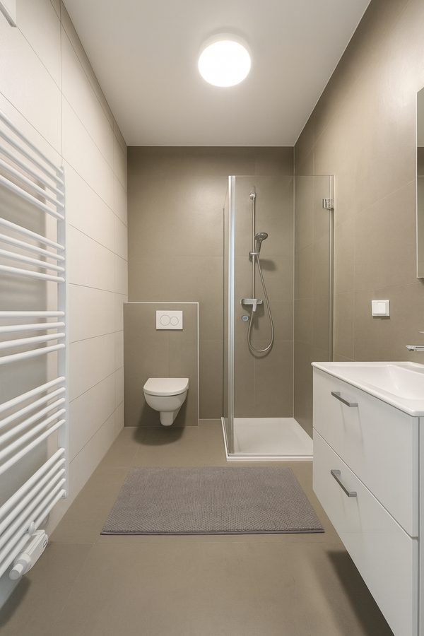 Modernes Badezimmer mit großer Dusche